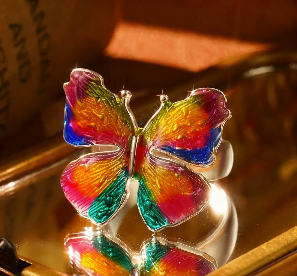 Iridescent Butterfly Ring