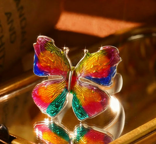 Iridescent Butterfly Ring