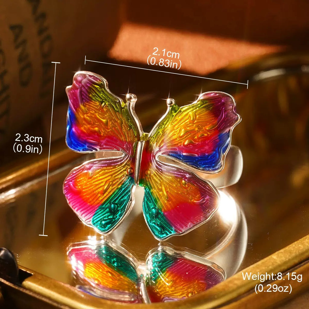 Iridescent Butterfly Ring