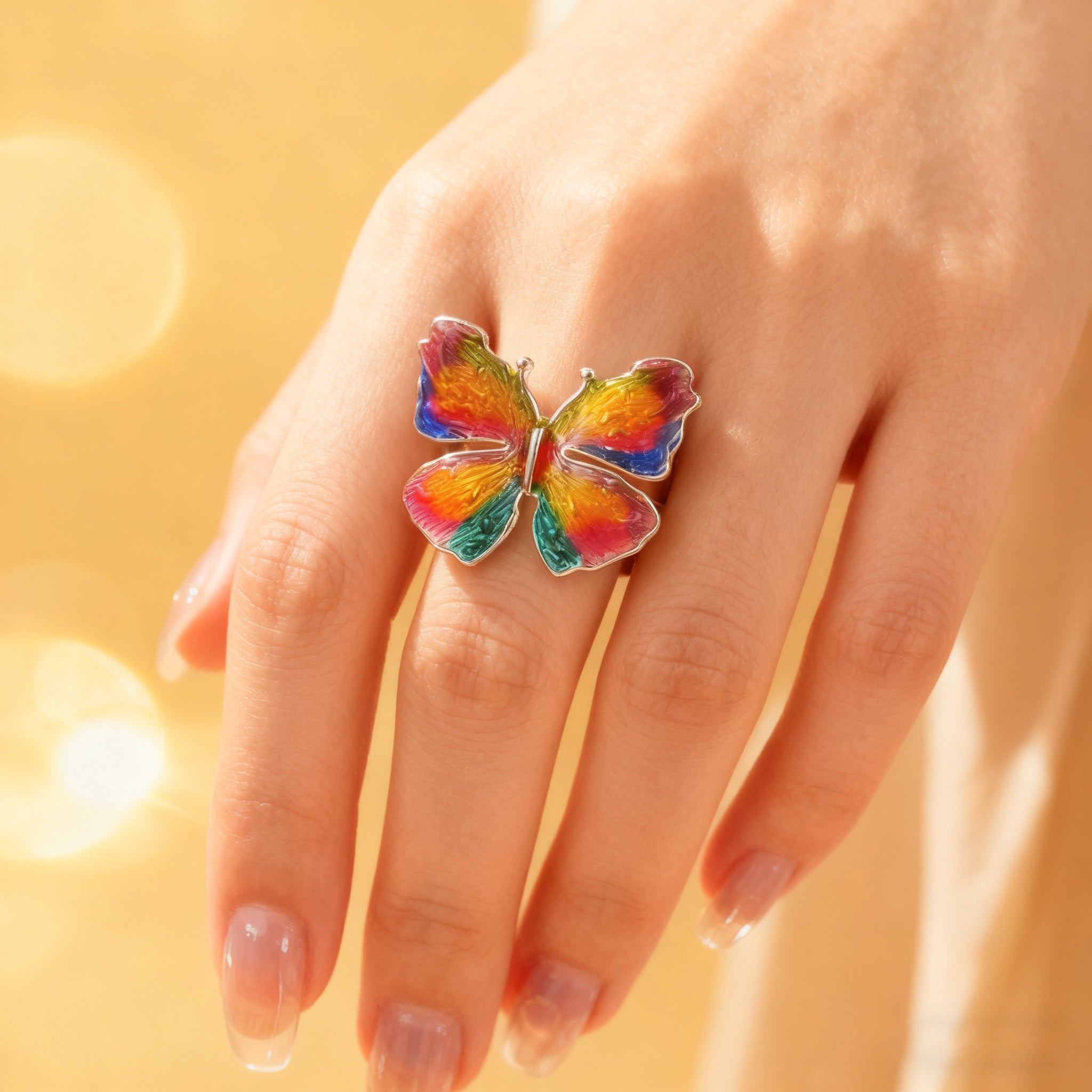 Iridescent Butterfly Ring