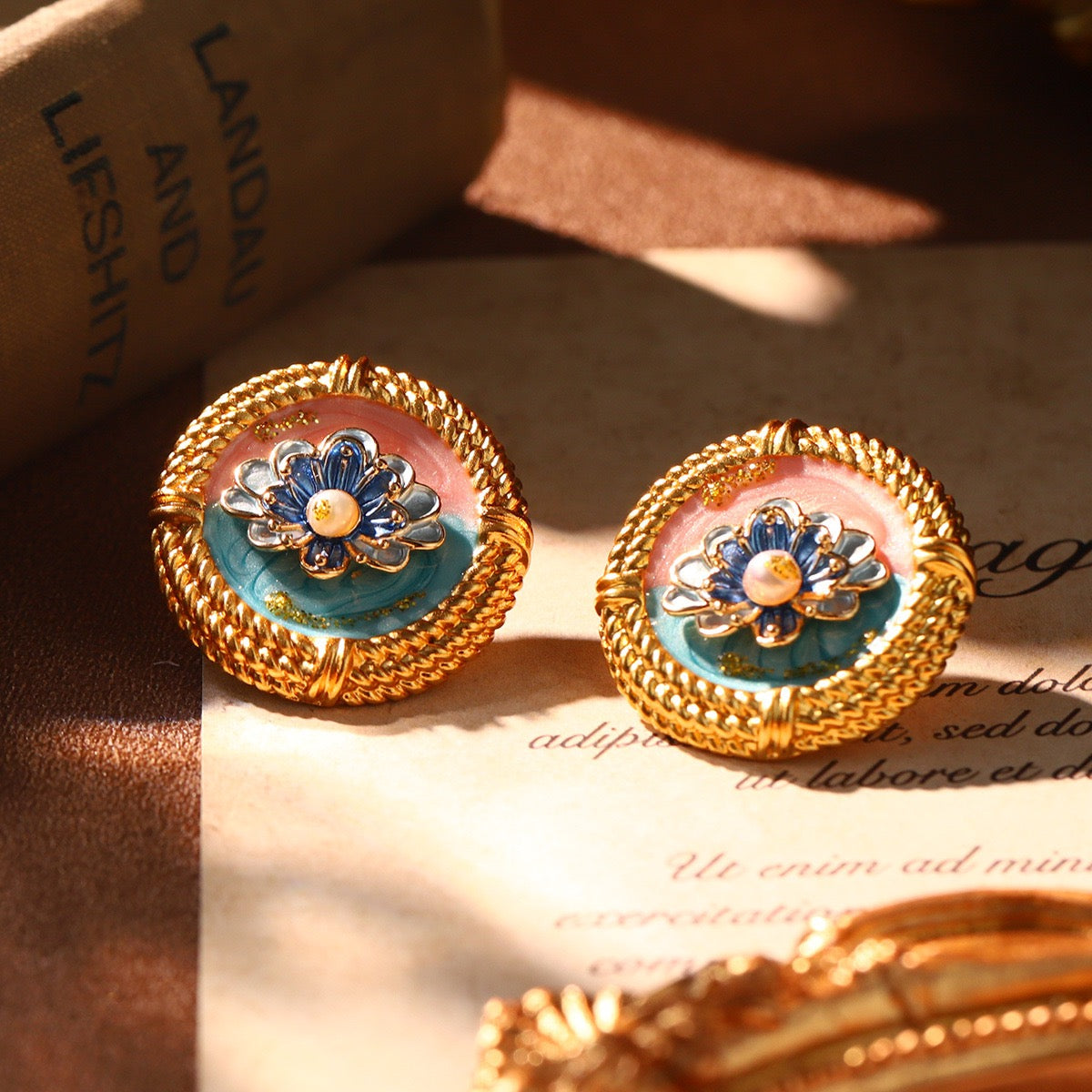 Blue Peony Earrings - Artistry in Bloom