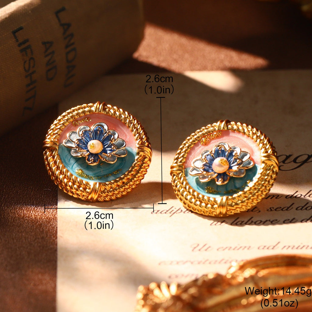 Blue Peony Earrings - Artistry in Bloom