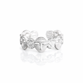 Silver heart-shaped earrings on a white background