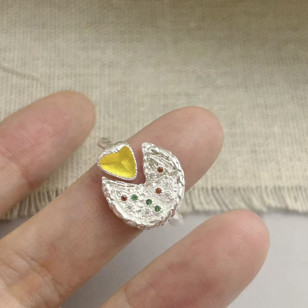 Pizza Heart Ring