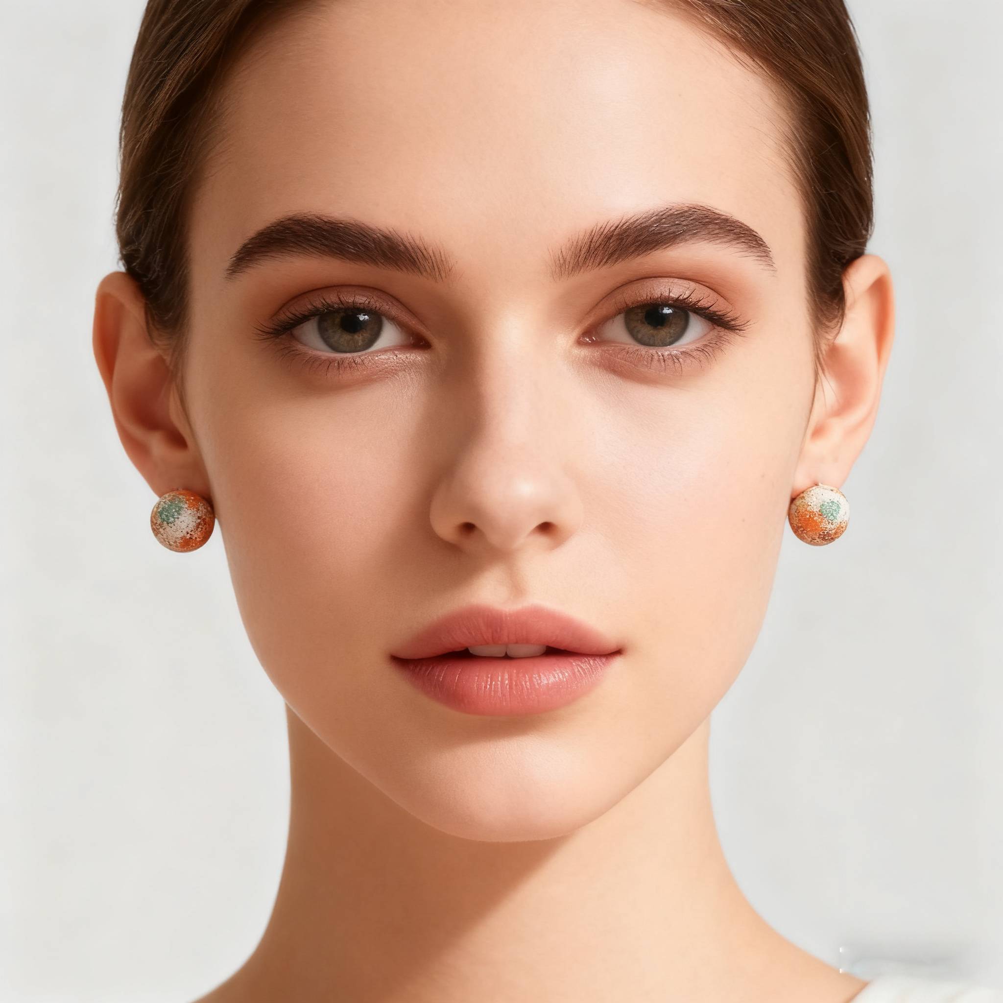 Artistic gold drop earrings featuring miniature framed rose painting with vintage detailing, styled for holiday gifting.